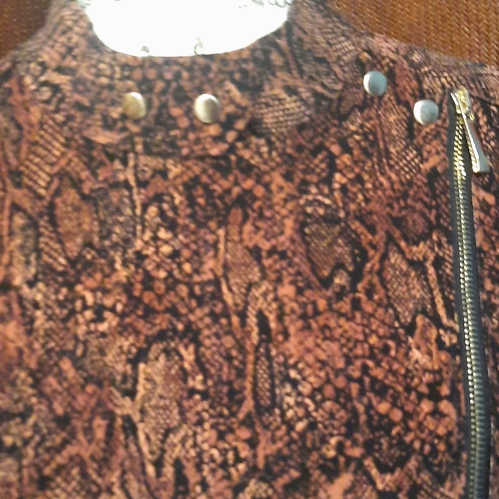 Python Print Moto Jacket  (NWNT) - Picture 3 of 15